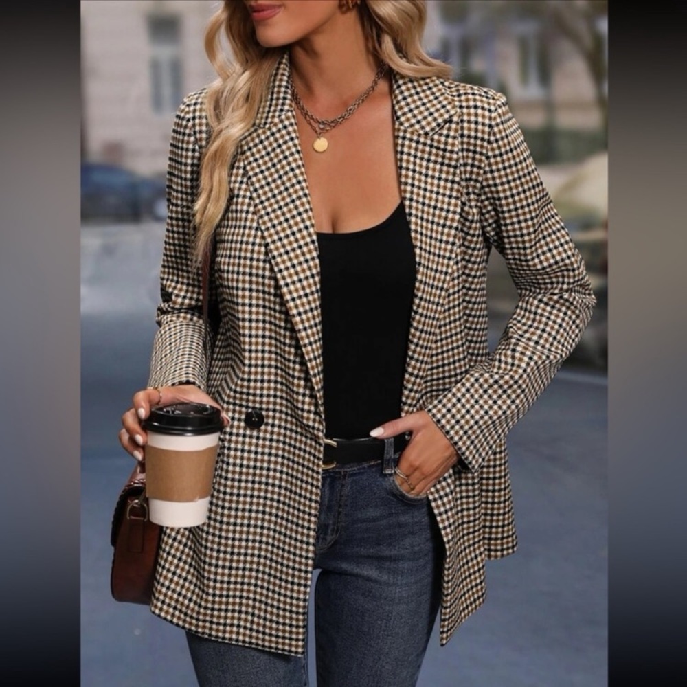 SHEIN SXY Plaid Blazer Size:S